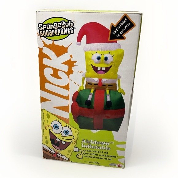 Gemmy Other - Gemmy 4 ft SpongeBob SquarePants Airblown Inflatable Christmas Yard Decor Y2K